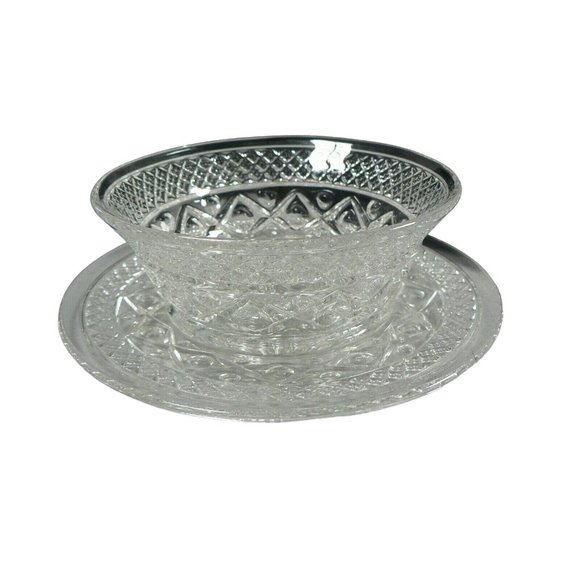 Bread Plate and Bowl Glass 2 Piece Set - Picture 1 of 12